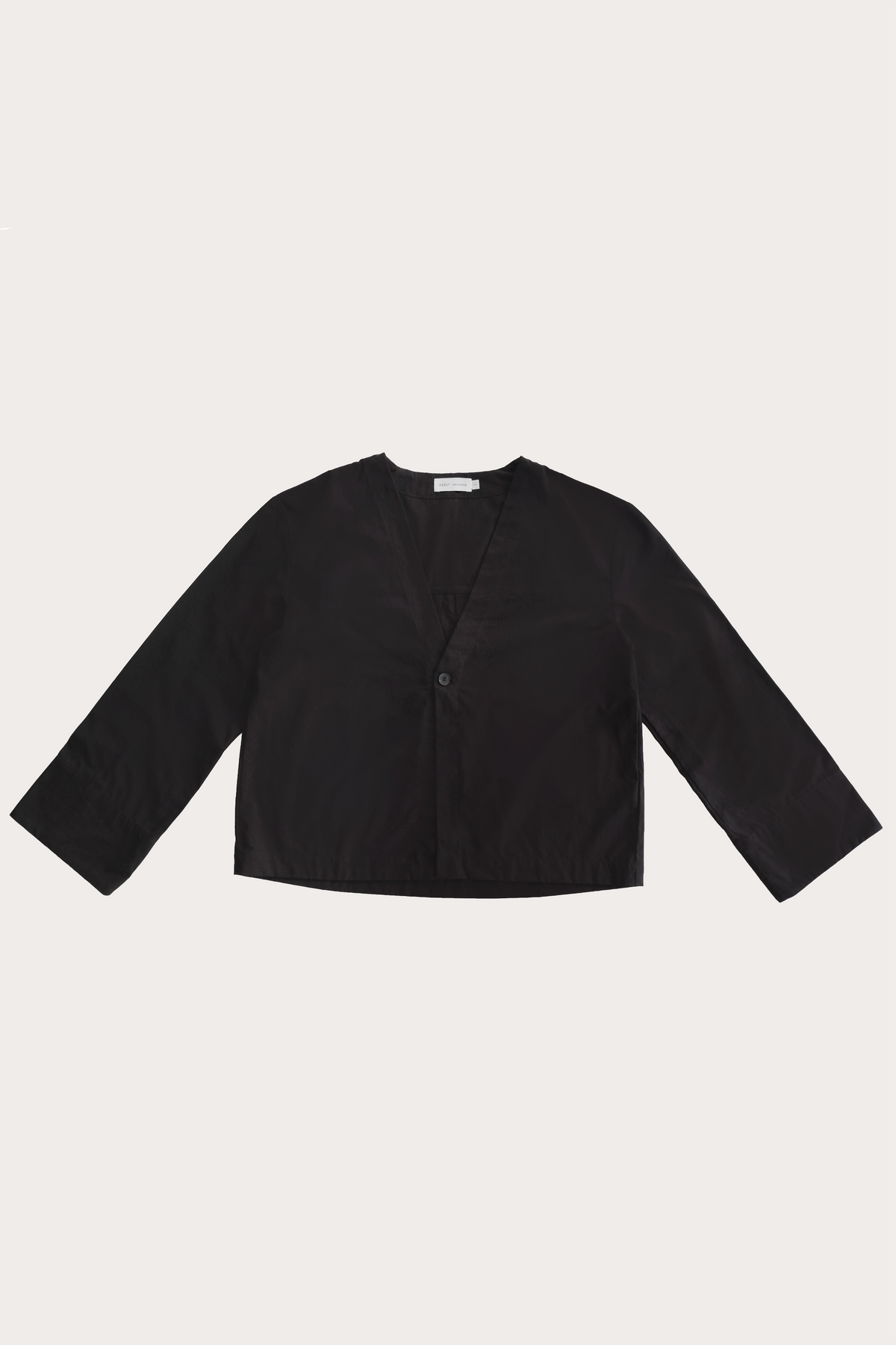 Collarless Jacket in Black