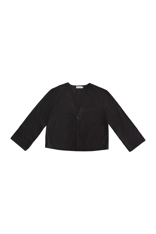 Collarless Jacket in Black