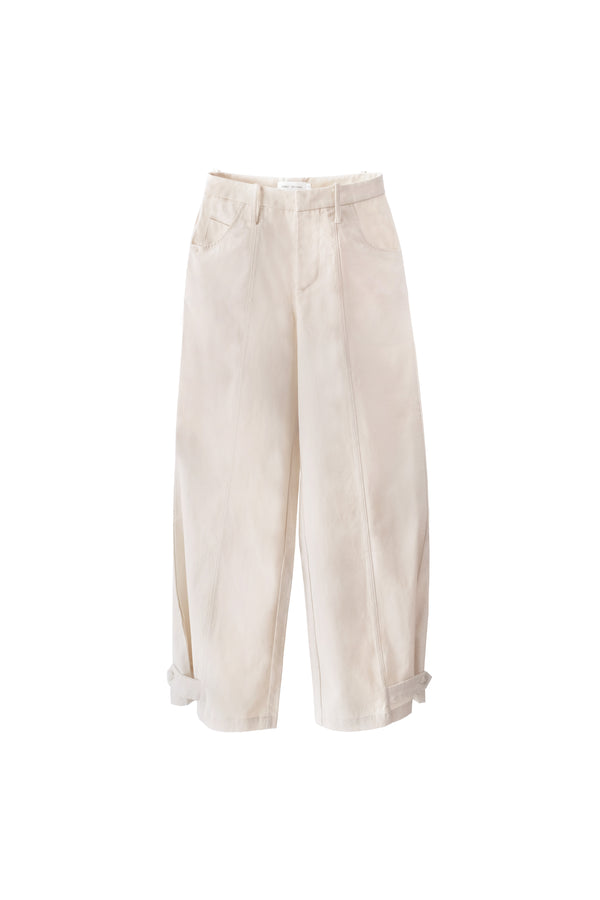 Relaxed Barrel Pants in Ecru