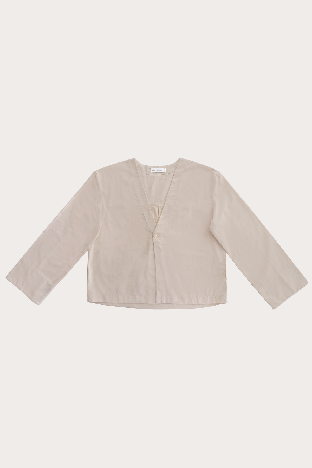 Collarless Jacket in Ecru