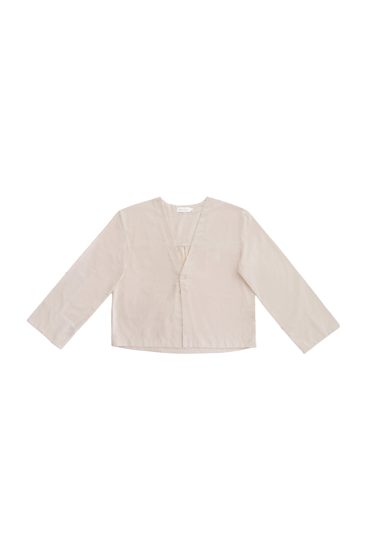 Collarless Jacket in Ecru